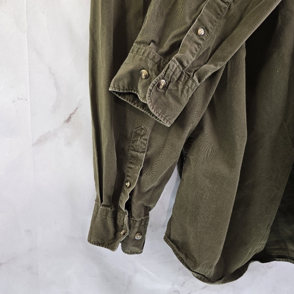 St Johns Bay Shirt Mens Medium Brown Long Sleeve Button Lightweight Bay Twill - Picture 10 of 15